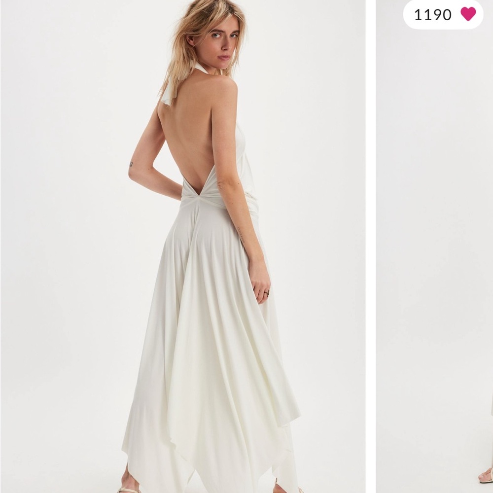 Elegant White Halter Dress